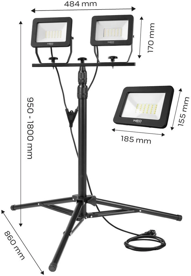 Pastatoma LED lempa, dviguba NEO 99-062