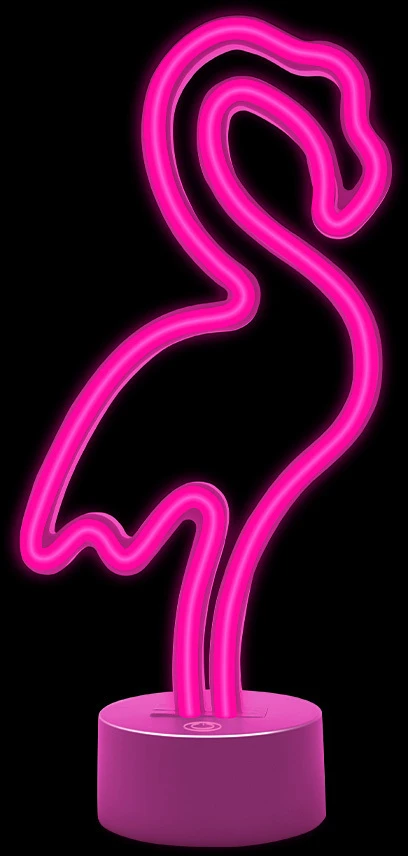 Neoninis LED šviestuvas su stovu FLAMINGO rožinis USB-C FSC-11 Forever Light