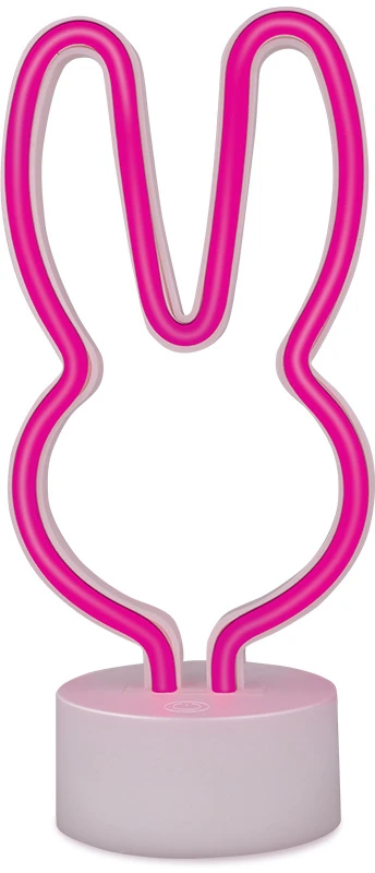 Neoninis LED šviestuvas su stovu RABBIT rožinis USB-C FSC-10 Forever Light
