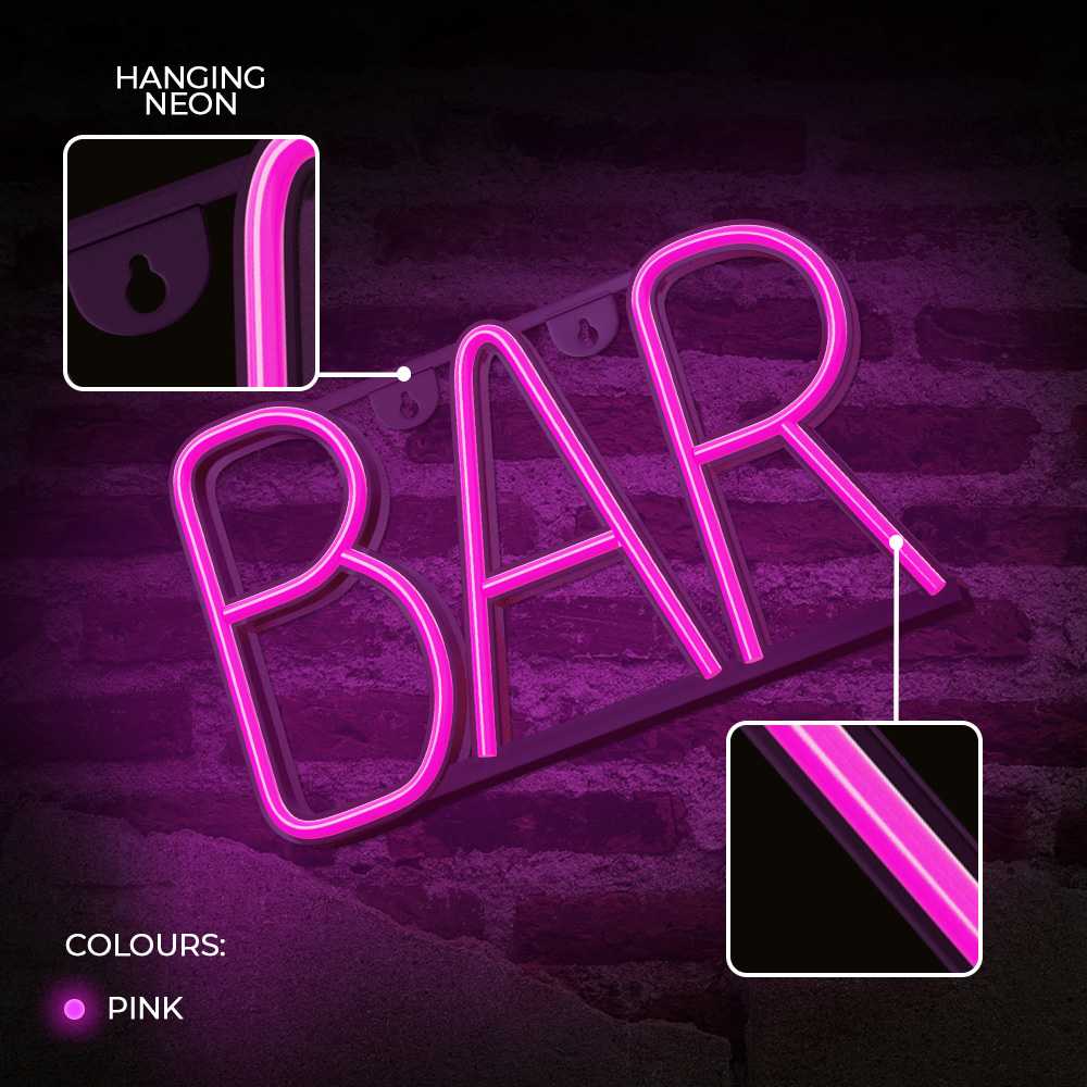 TelForceone NEON LED BAR rožinė Bat + USB FLNE24 Forever Light