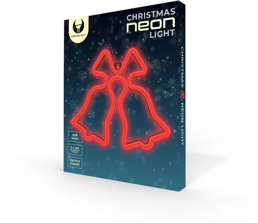 TelForceone Neoninės LED KALĖDINIAI VARPELIAI raudoni FLNE17 Forever Light