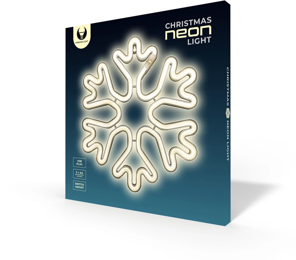 TelForceone Neoninė LED KALĖDINĖ SNAIGĖ balta FLNE20 Forever Light