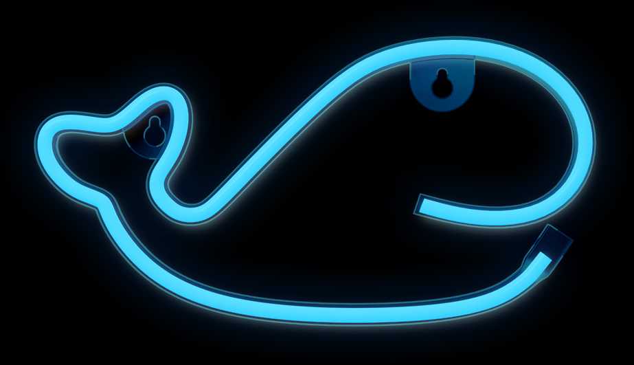 TelForceone Neoninis LED šviestuvas Banginis mėlyna Bat + USB FLNE19 Forever Light