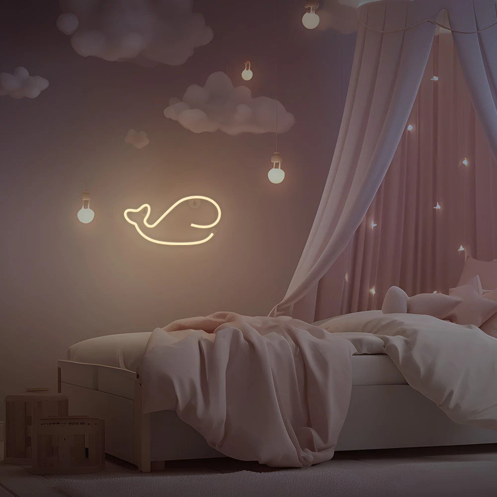 Neoninė LED lemputė BANGINIS šilta balta šikšnosparnis + USB FLNE09 Forever Light