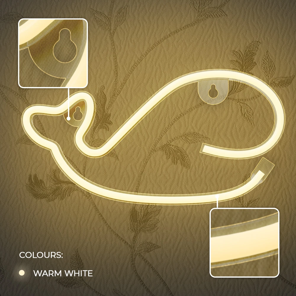 Neoninė LED lemputė BANGINIS šilta balta šikšnosparnis + USB FLNE09 Forever Light