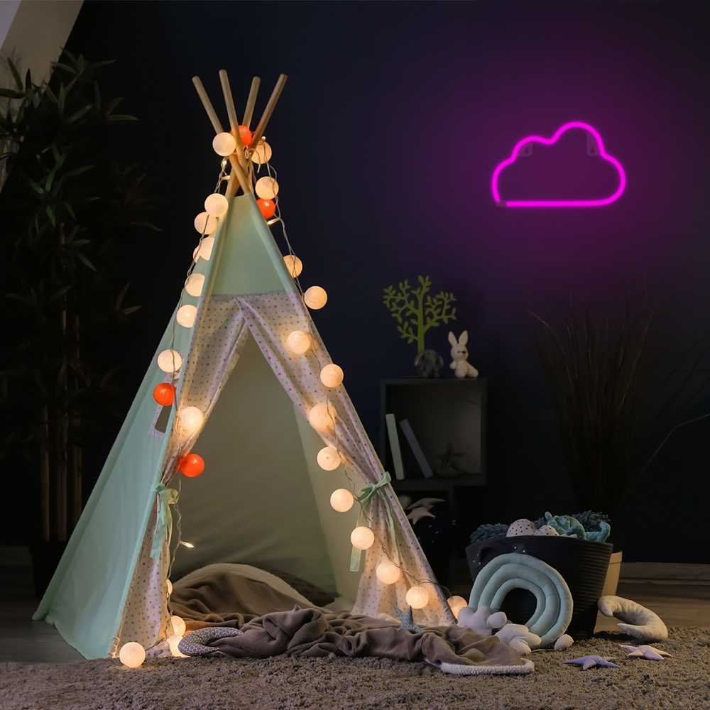 Neon LED Light Debesis rožinė NNE25 Neolia