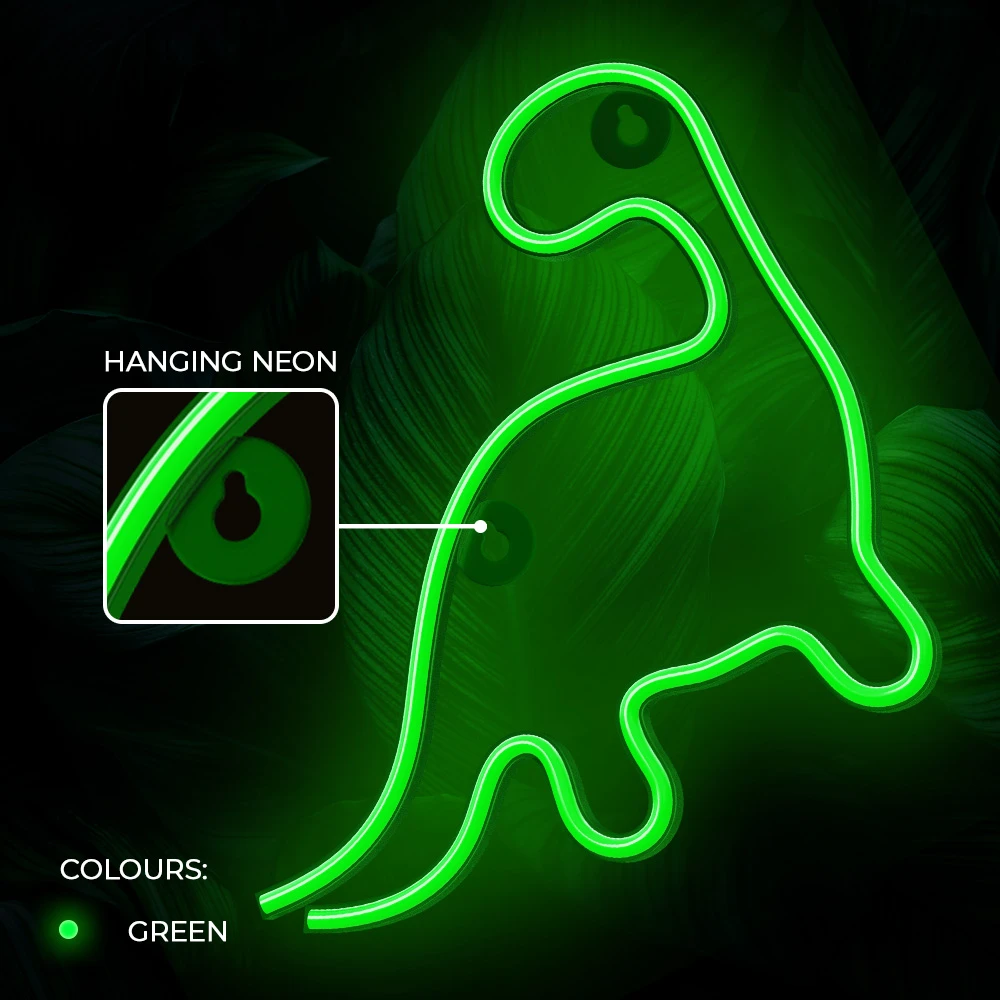 Neoninis LED šviestuvas DINOSAUR žalias NNE01 Neolia
