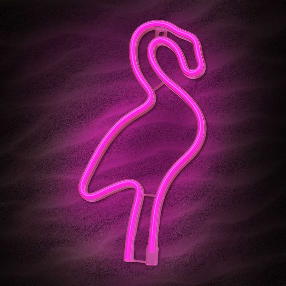 TelForceone Neon LED Light Flamingas rožinė Bat + USB FLNE18 Forever Light