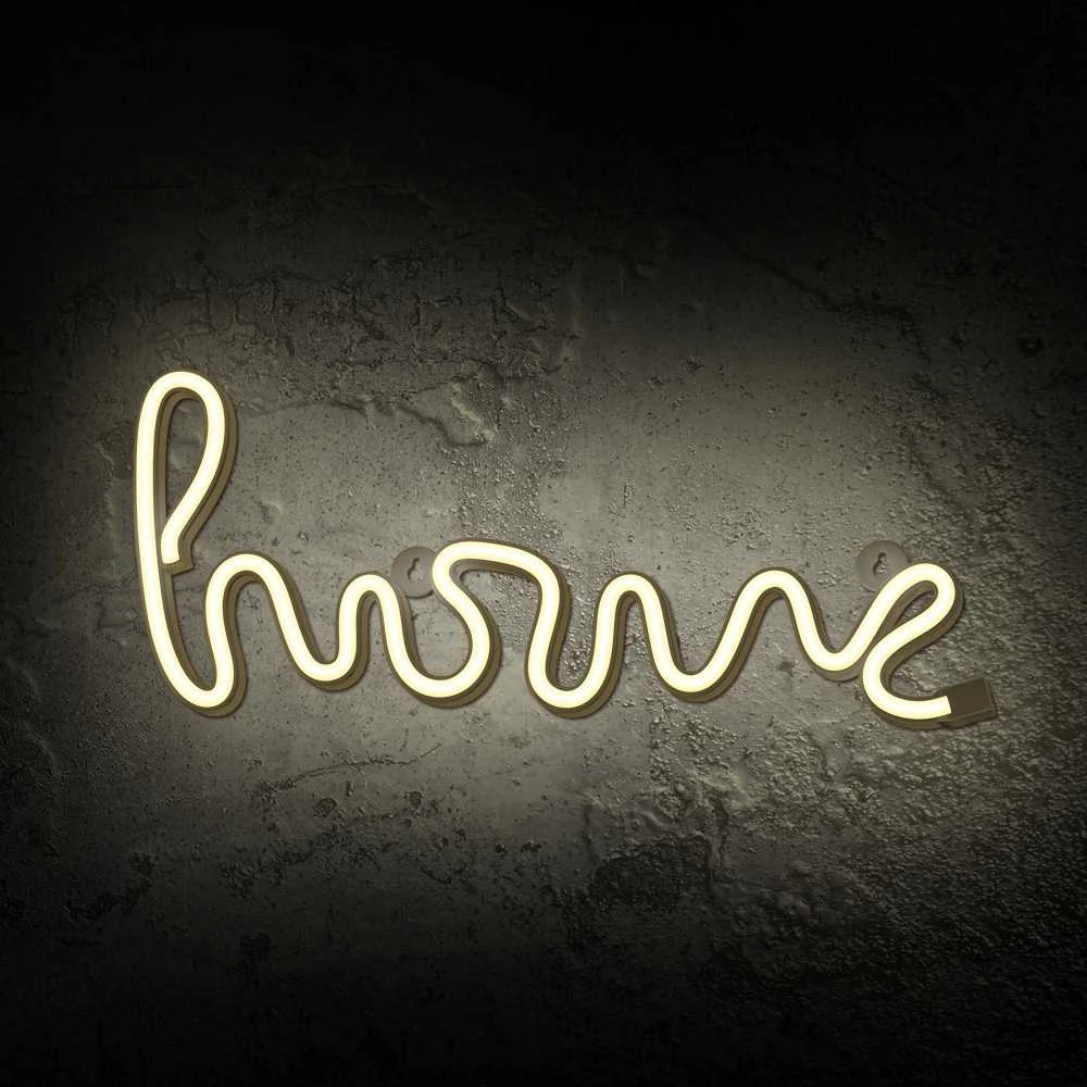 TelForceone Neoninis LED šviestuvas HOME šiltai balta Bat + USB FLNE21 Forever Light