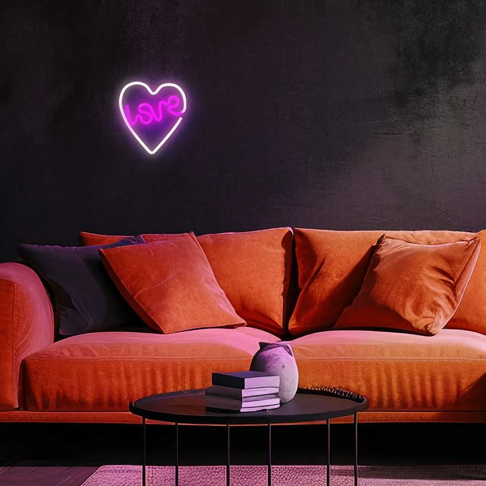 Neoninis LED šviestuvas LOVE HEART violetinis baltas NNE02 Neolia