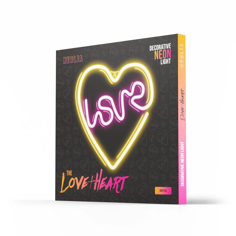 Neoninis LED šviestuvas LOVE HEART violetinis baltas NNE02 Neolia
