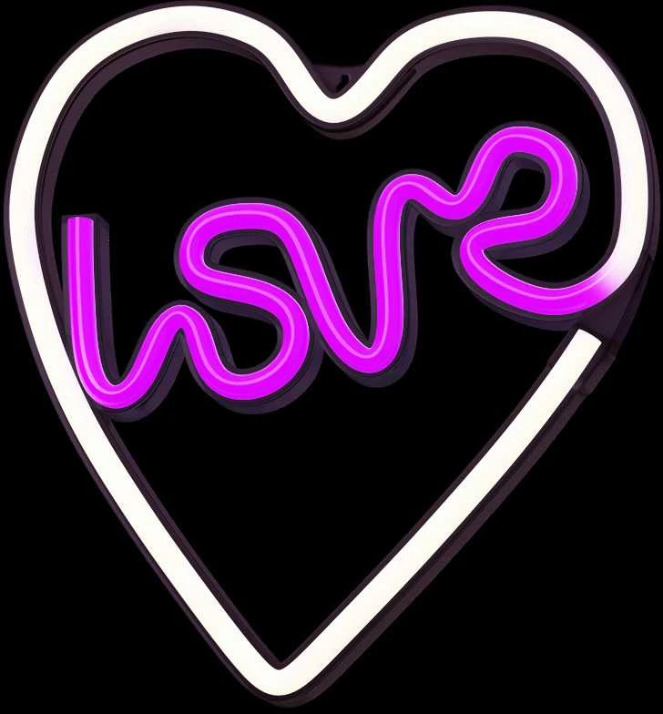 Neoninis LED šviestuvas LOVE HEART violetinis baltas NNE02 Neolia
