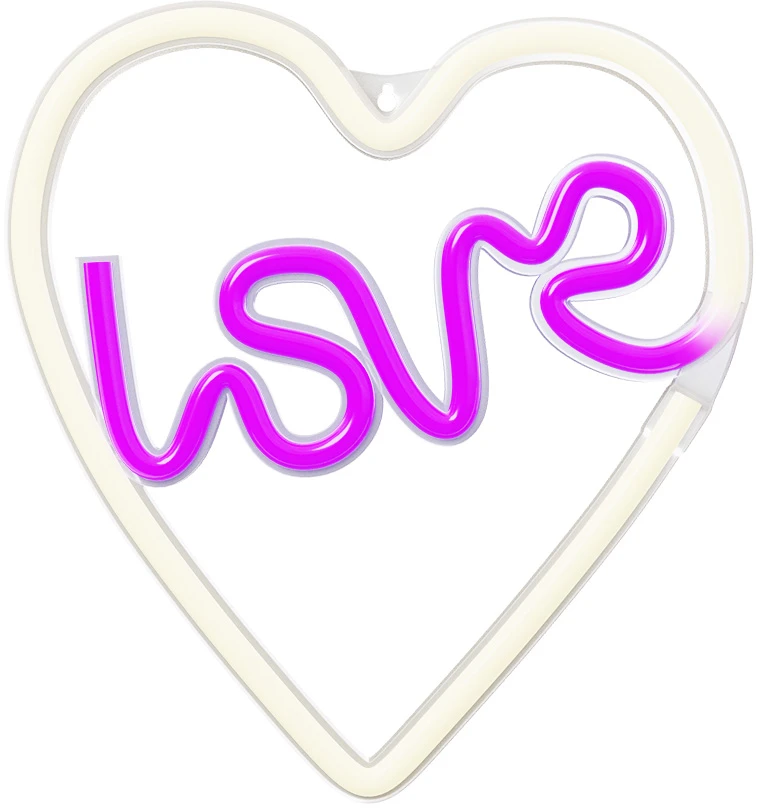Neoninis LED šviestuvas LOVE HEART violetinis baltas NNE02 Neolia