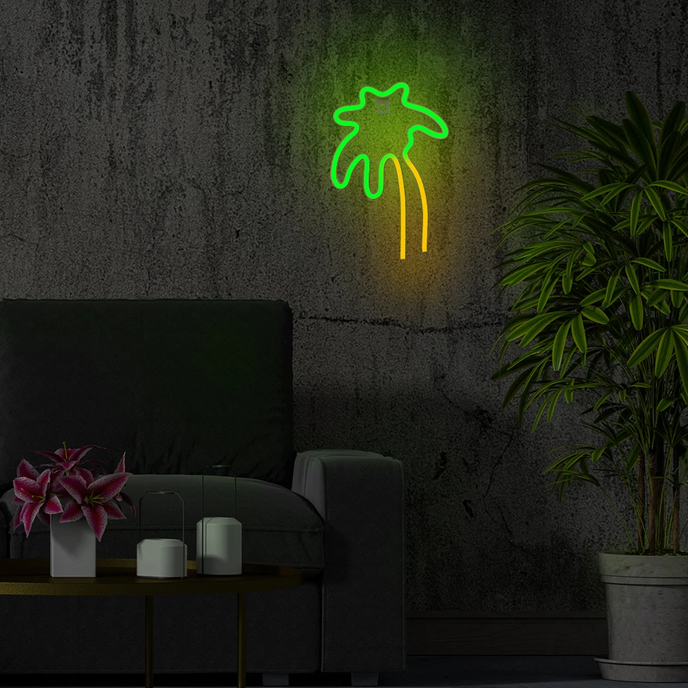 Neoninis LED šviestuvas PALM žalias oranžinis NNE04 Neolia