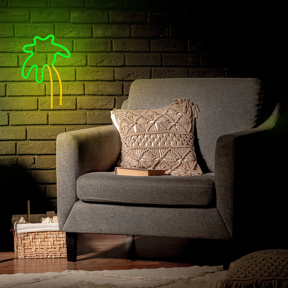 Neoninis LED šviestuvas PALM žalias oranžinis NNE04 Neolia