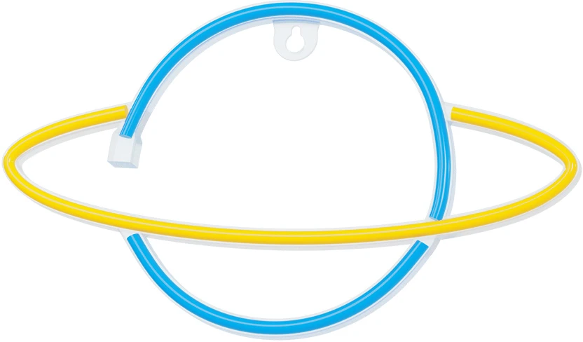 Neoninė LED lemputė SATURN geltona mėlyna Šikšnosparnis + USB FLNE11 Forever Light