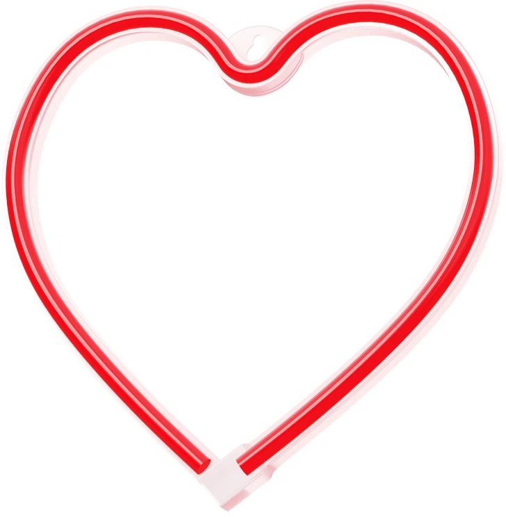 Neoninė LED šviesa HEART raudona šikšnosparnis + USB FLNE07 Forever Light