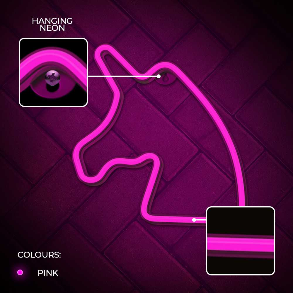 Plastrol Neon LED Light Vienaragis rožinė Bat + USB FLNE01 Forever Light