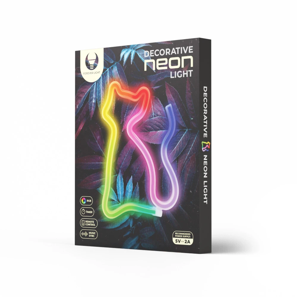 Neoninis LED RGB šviestuvas CAT FLRN03 + RC Forever Light