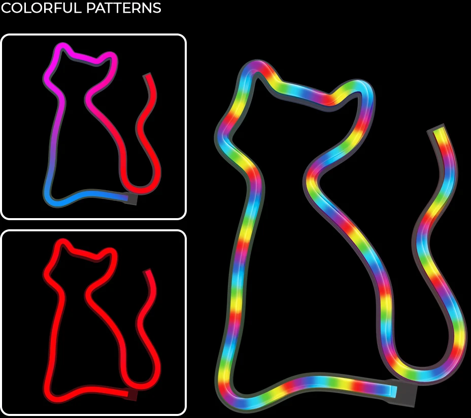 Neoninis LED RGB šviestuvas CAT FLRN03 + RC Forever Light