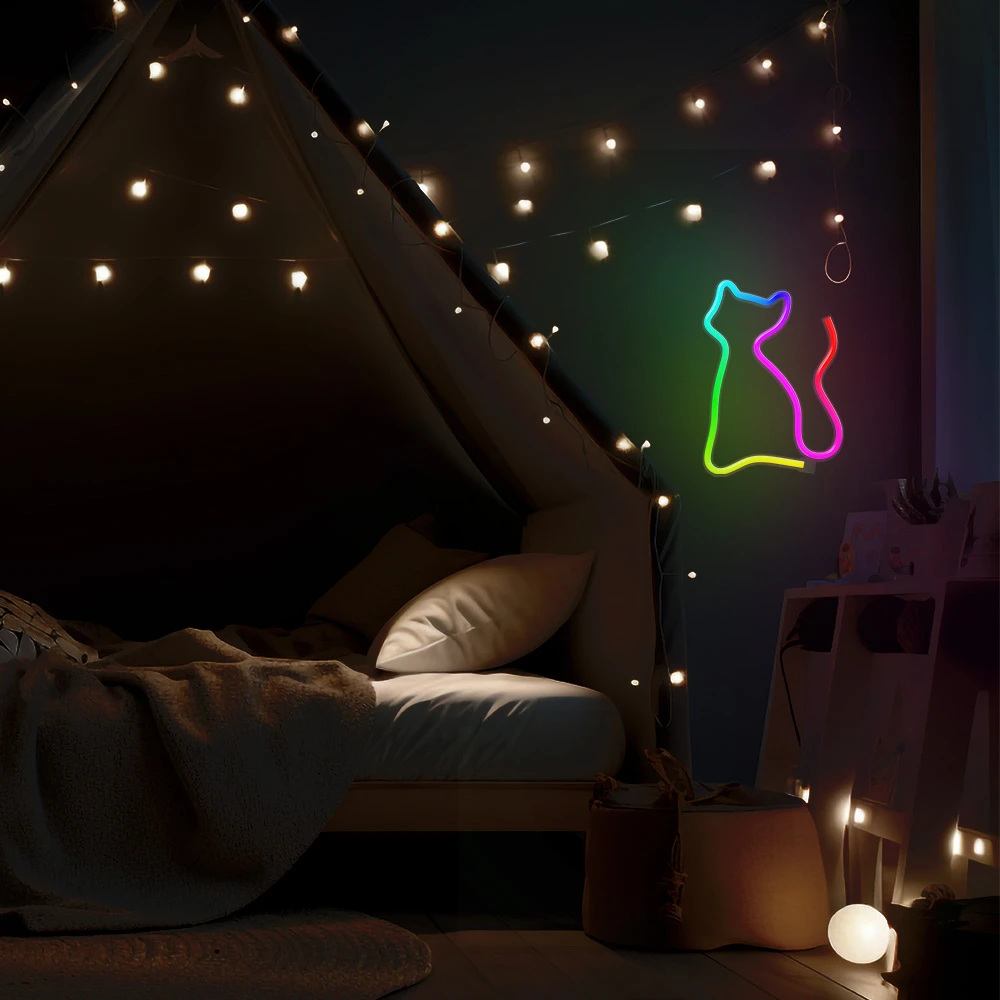 Neoninis LED RGB šviestuvas CAT FLRN03 + RC Forever Light