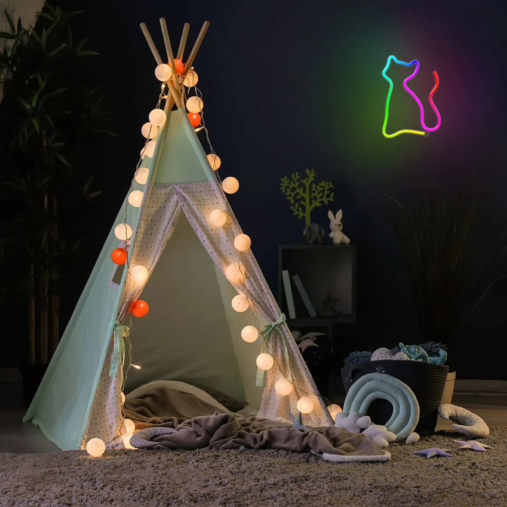 Neoninis LED RGB šviestuvas CAT FLRN03 + RC Forever Light