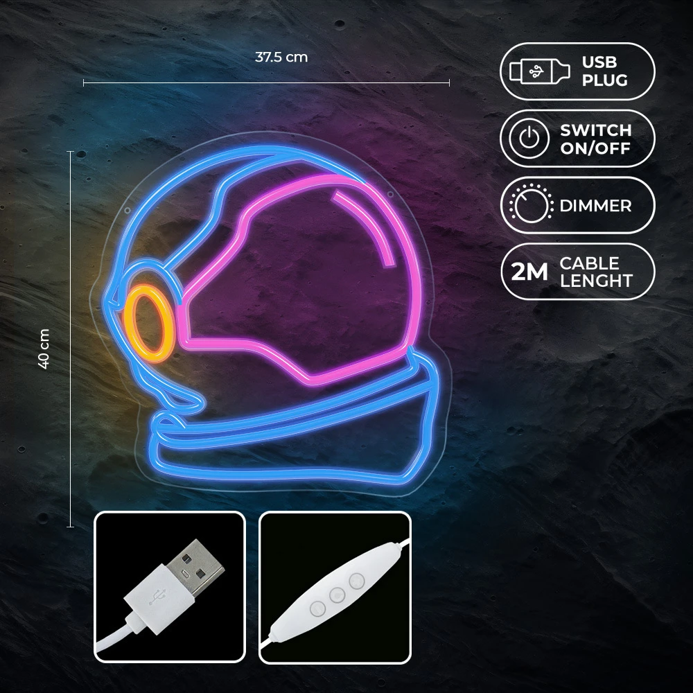 Neoninis PLEXI LED ASTRONAUTAS daugiaspalvis FPNE22 Forever Light
