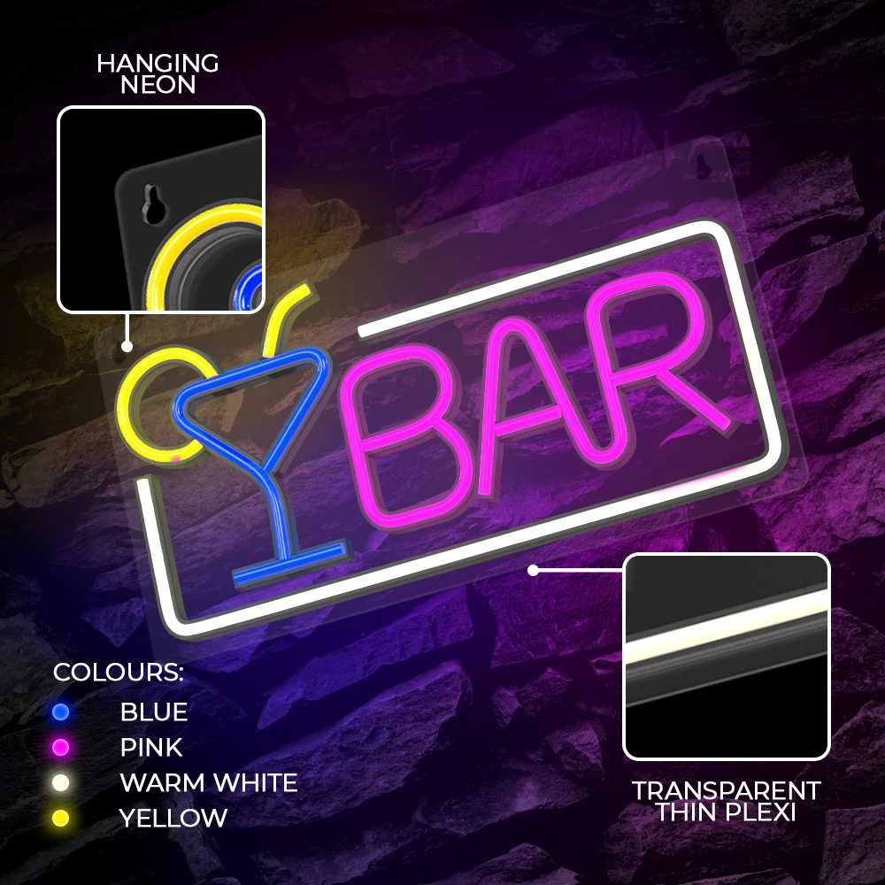 TelForceone Neoninė PLEXI LED BAR daugiaspalvė FPNE01X"Forever" šviesiai