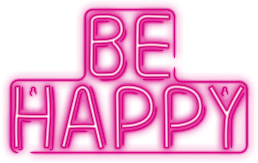 TelForceone Neoninis PLEXI LED šviestuvas BE HAPPY rožinis NNE10 Neolia