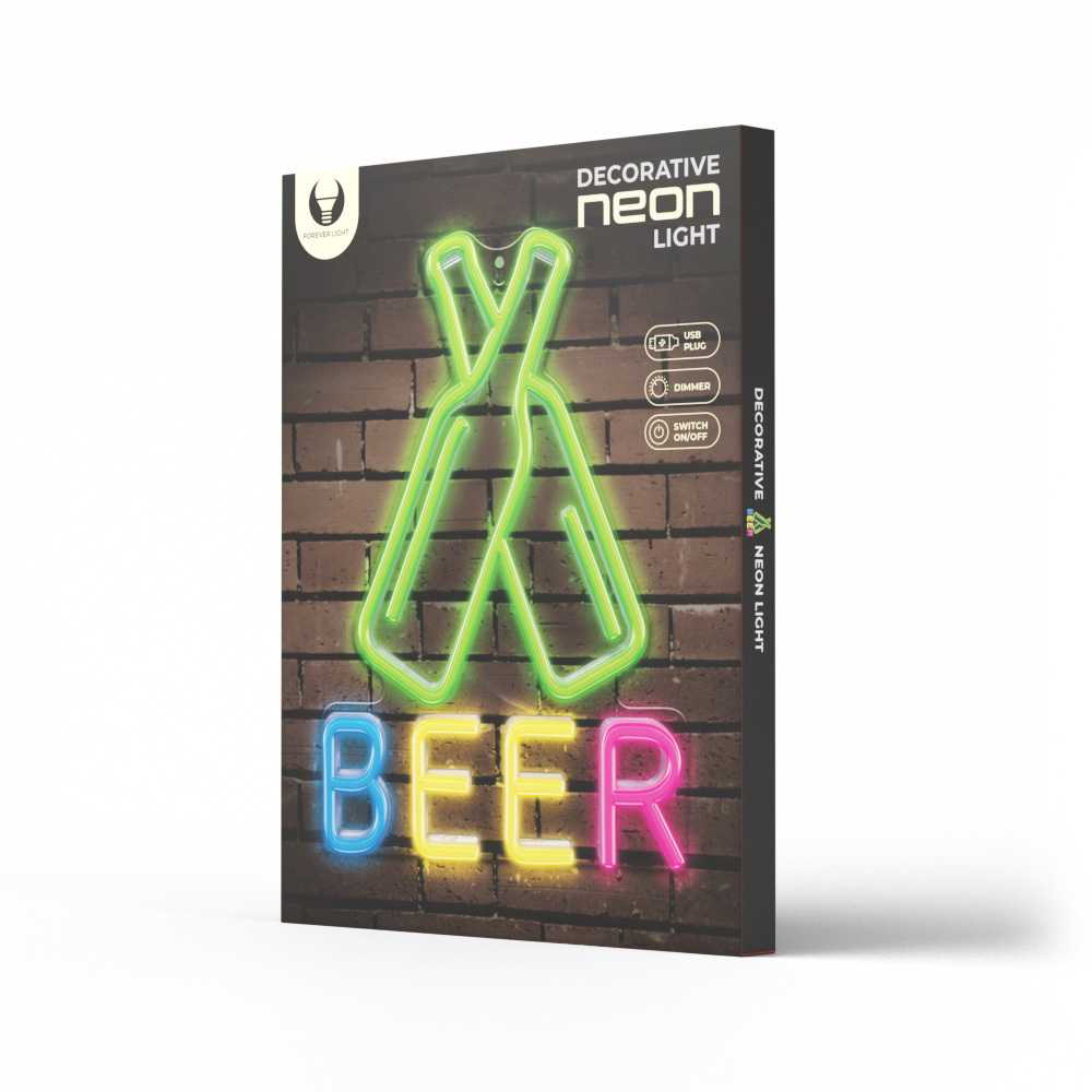 TelForceone Neoninis PLEXI LED ALUS daugiaspalvis FPNE08X"Forever" šviesiai