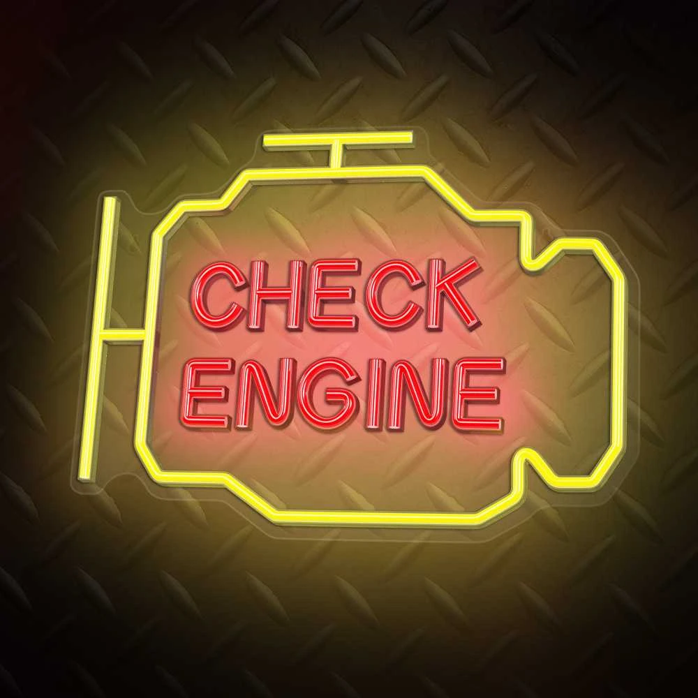 Neoninis PLEXI LED CHECK ENGINE geltonas raudonas NNE21 Neolia
