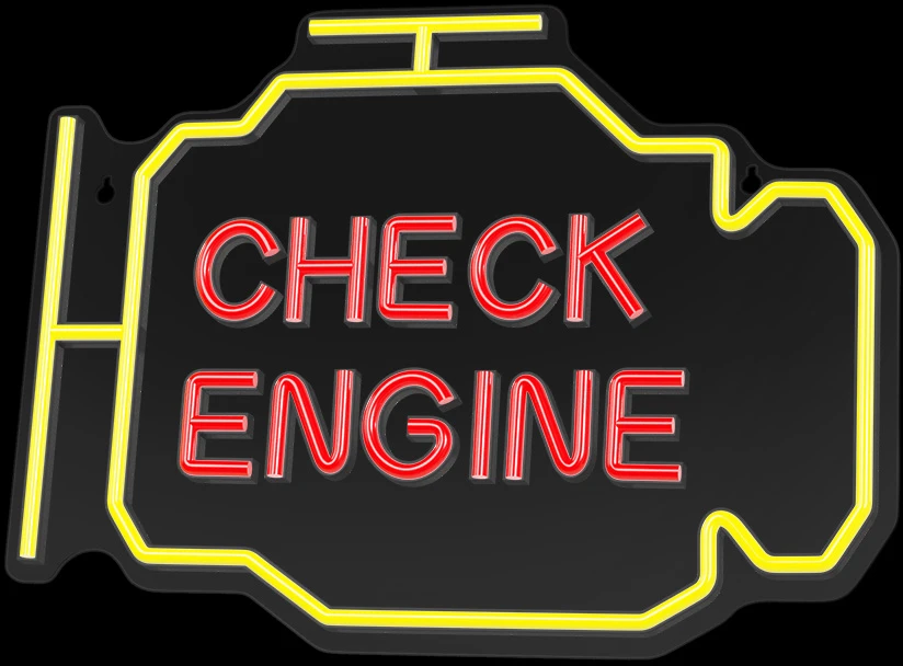 Neoninis PLEXI LED CHECK ENGINE geltonas raudonas NNE21 Neolia