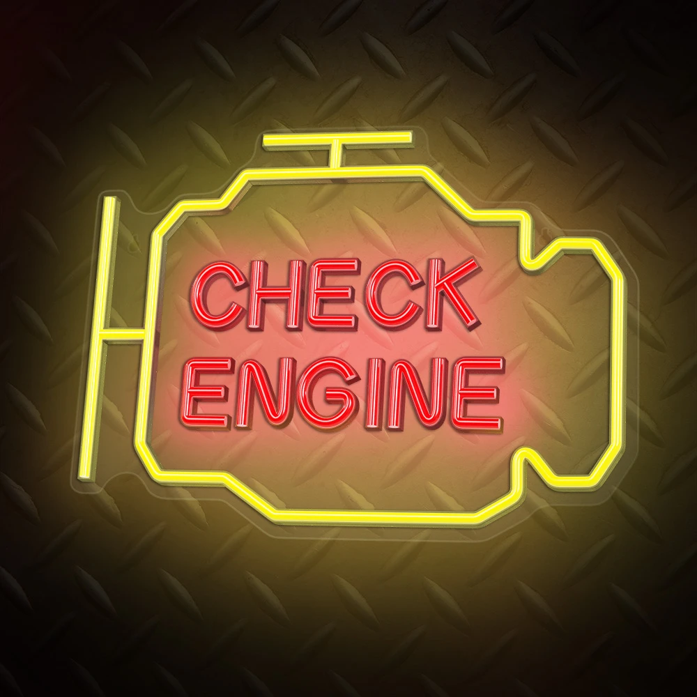 Neoninis PLEXI LED CHECK ENGINE geltonas raudonas NNE21 Neolia