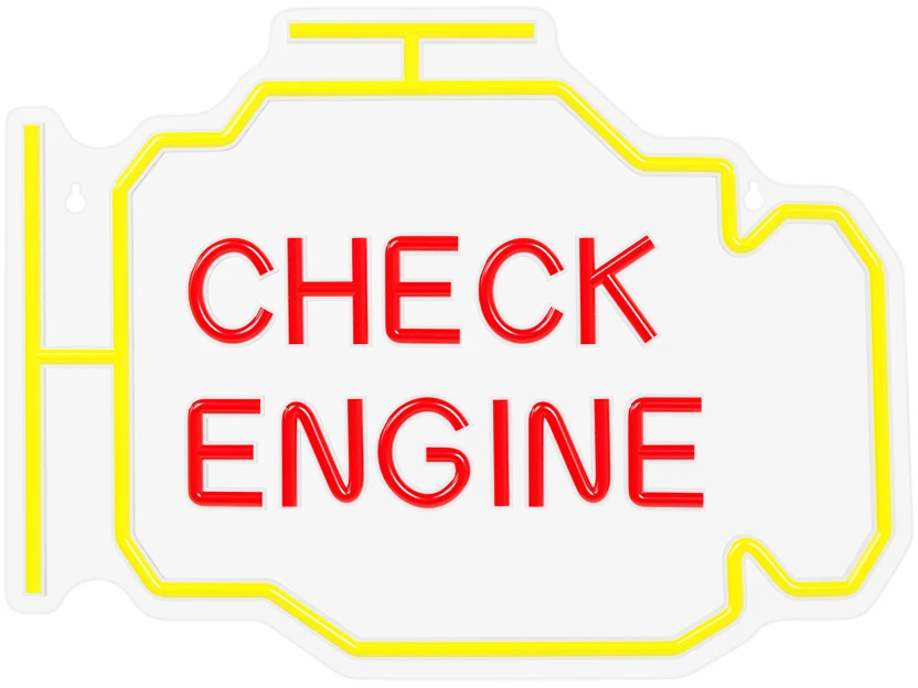 Neoninis PLEXI LED CHECK ENGINE geltonas raudonas NNE21 Neolia