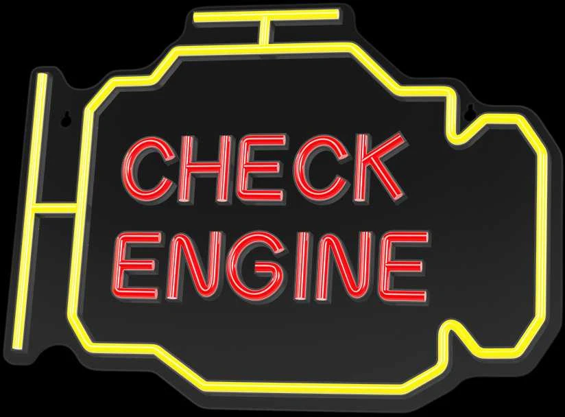 Neoninis PLEXI LED CHECK ENGINE geltonas raudonas NNE21 Neolia