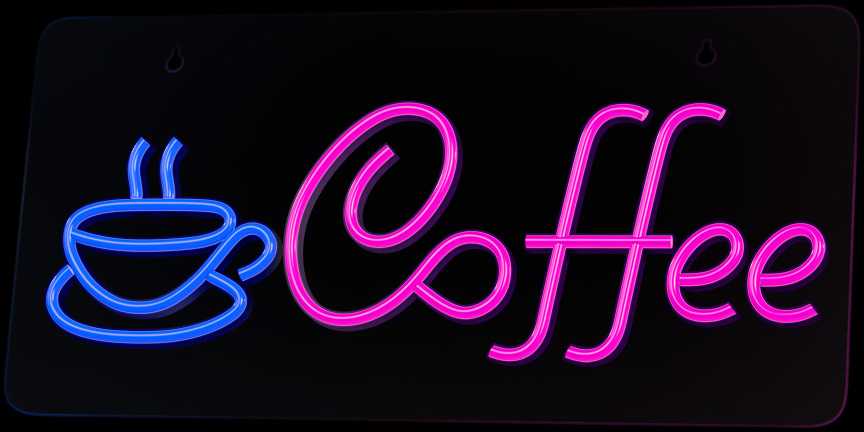 Pakabinamas šviestuvas TelForceone Neon PLEXI LED COFFEE rožinė mėlyna NNE11 Neolia