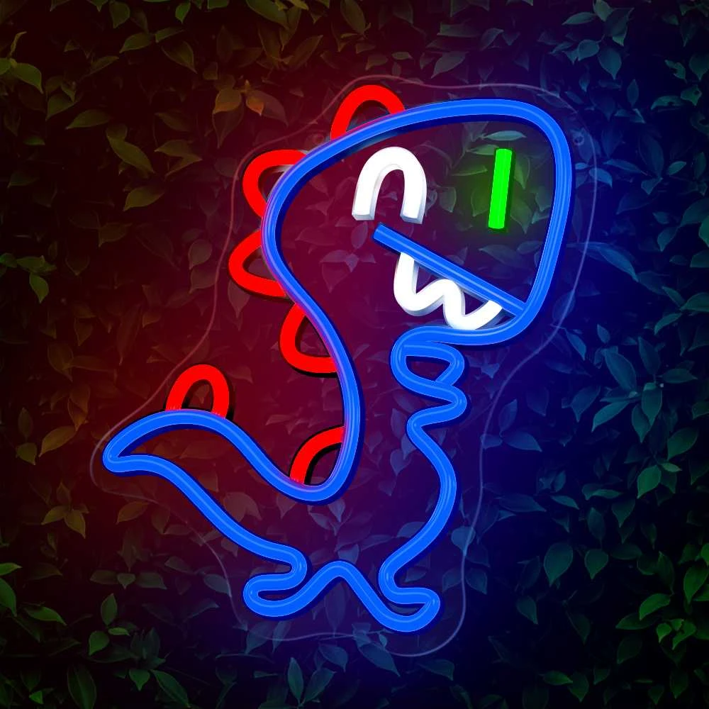 TelForceone Neon LED JURASSIC BABY DINO mėlynos spalvos FLNJ01"Forever" šviesiai