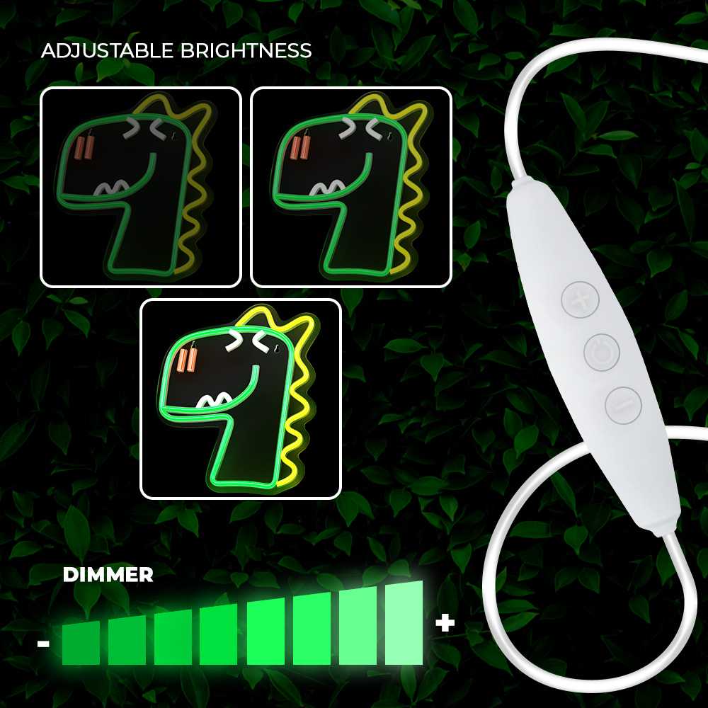 TelForceone Neoninis LED JURASSIC DINO žalias FLNJ02"Forever" šviesiai