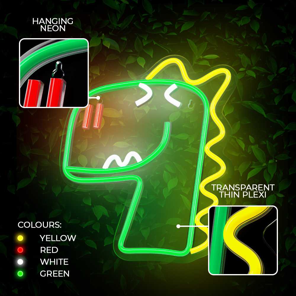 TelForceone Neoninis LED JURASSIC DINO žalias FLNJ02"Forever" šviesiai