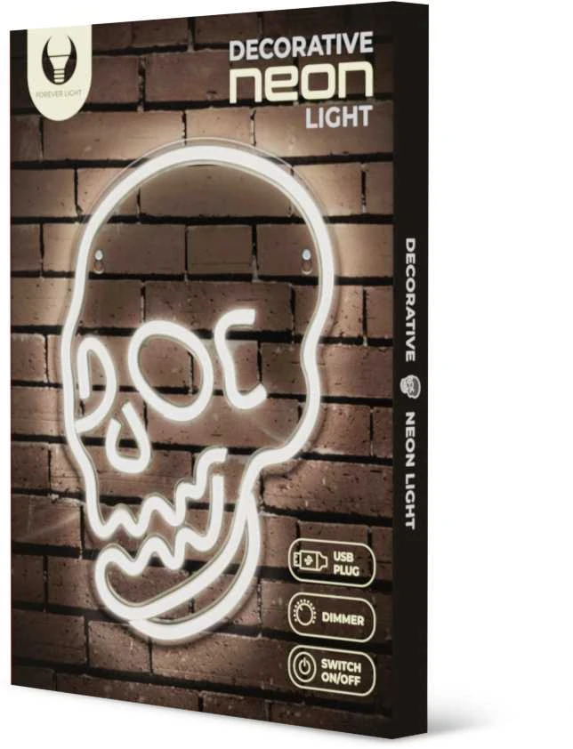TelForceone Neon PLEXI LED Kaukolė balta FPNE07X Forever Light