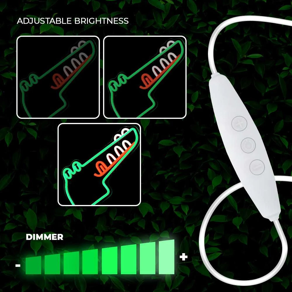 TelForceone Neoninis LED JURASSIC CROC žalias FLNJ03"Forever" šviesiai