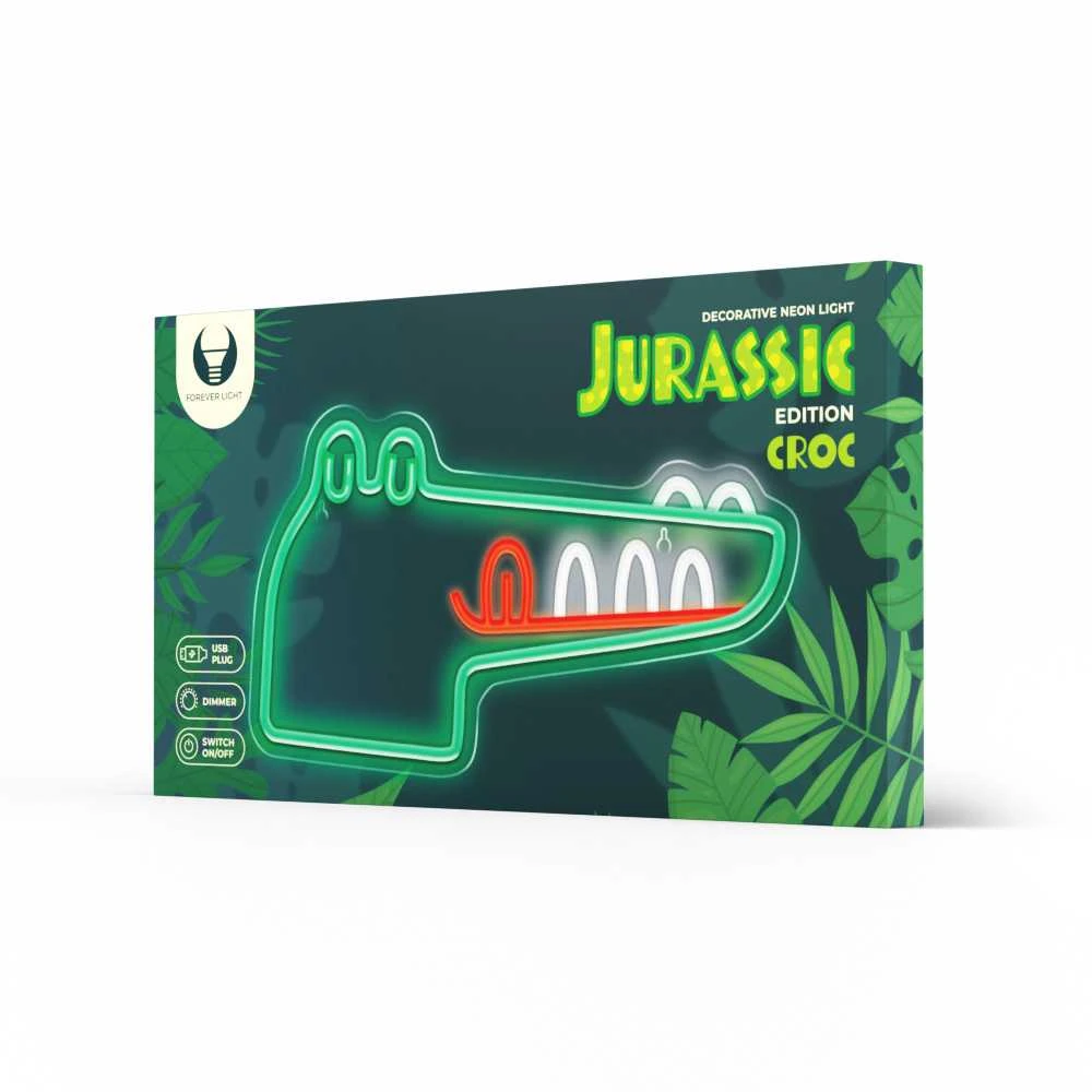 TelForceone Neoninis LED JURASSIC CROC žalias FLNJ03"Forever" šviesiai