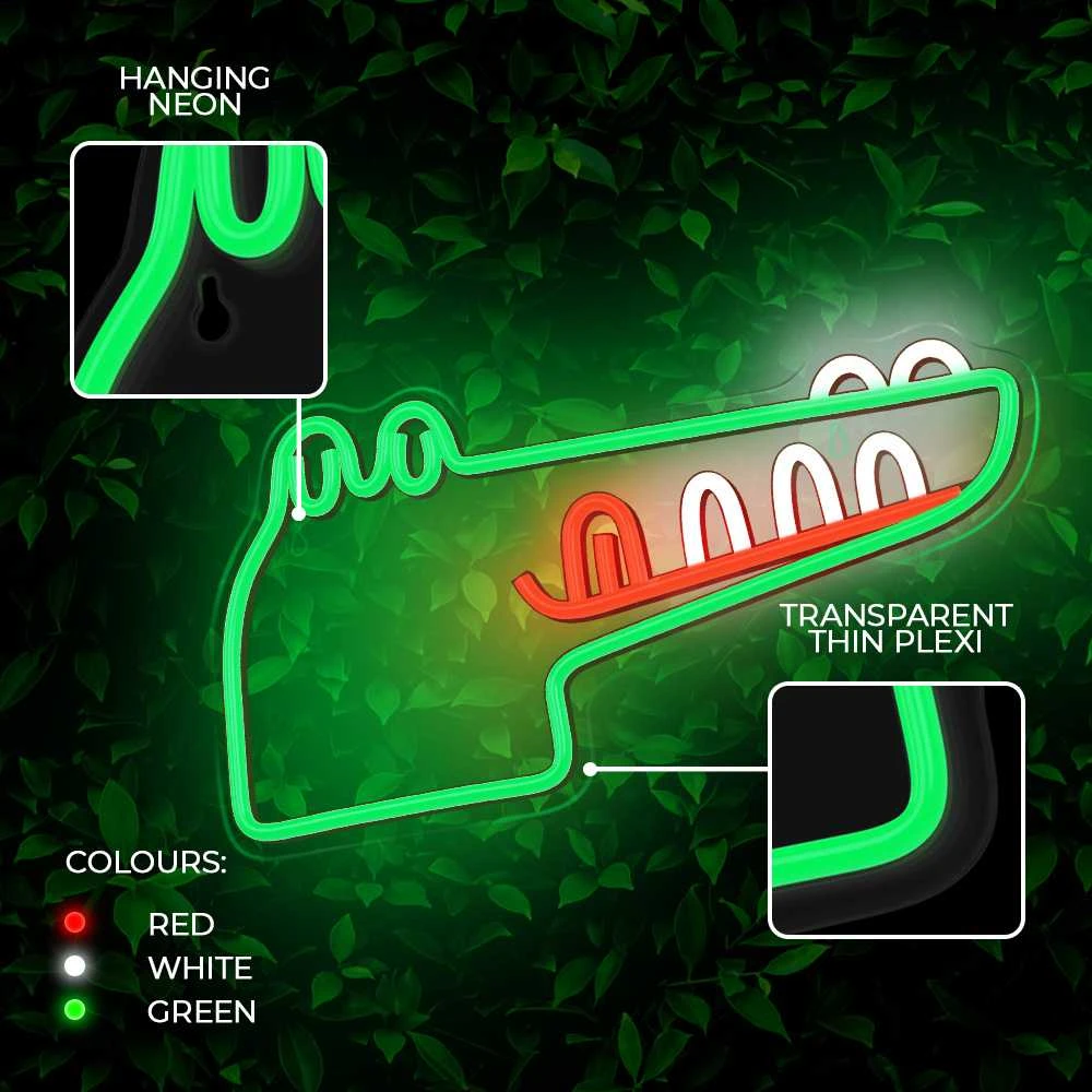 TelForceone Neoninis LED JURASSIC CROC žalias FLNJ03"Forever" šviesiai