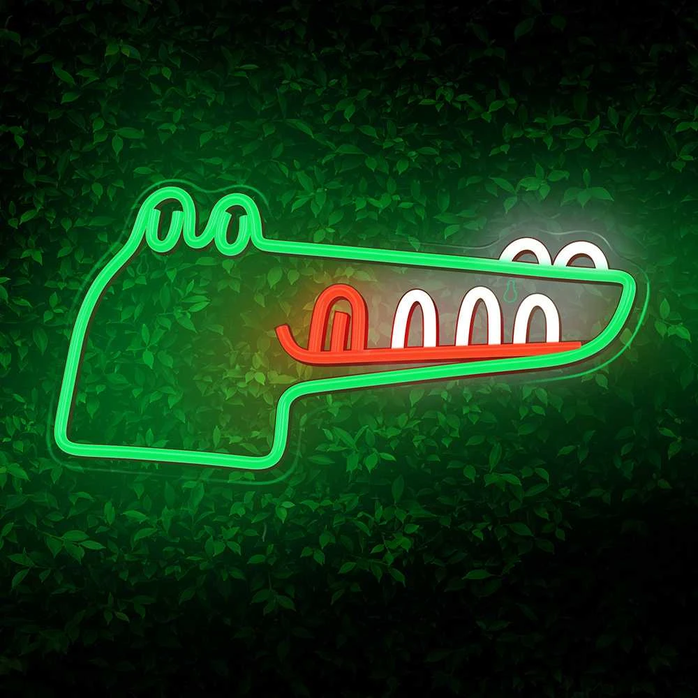 TelForceone Neoninis LED JURASSIC CROC žalias FLNJ03"Forever" šviesiai