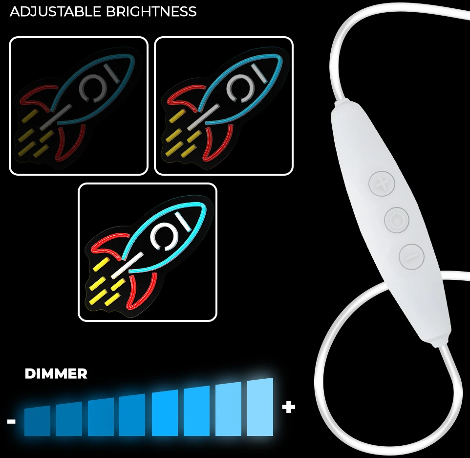 Neoninis PLEXI LED ROCKET daugiaspalvis NNE18 Neolia