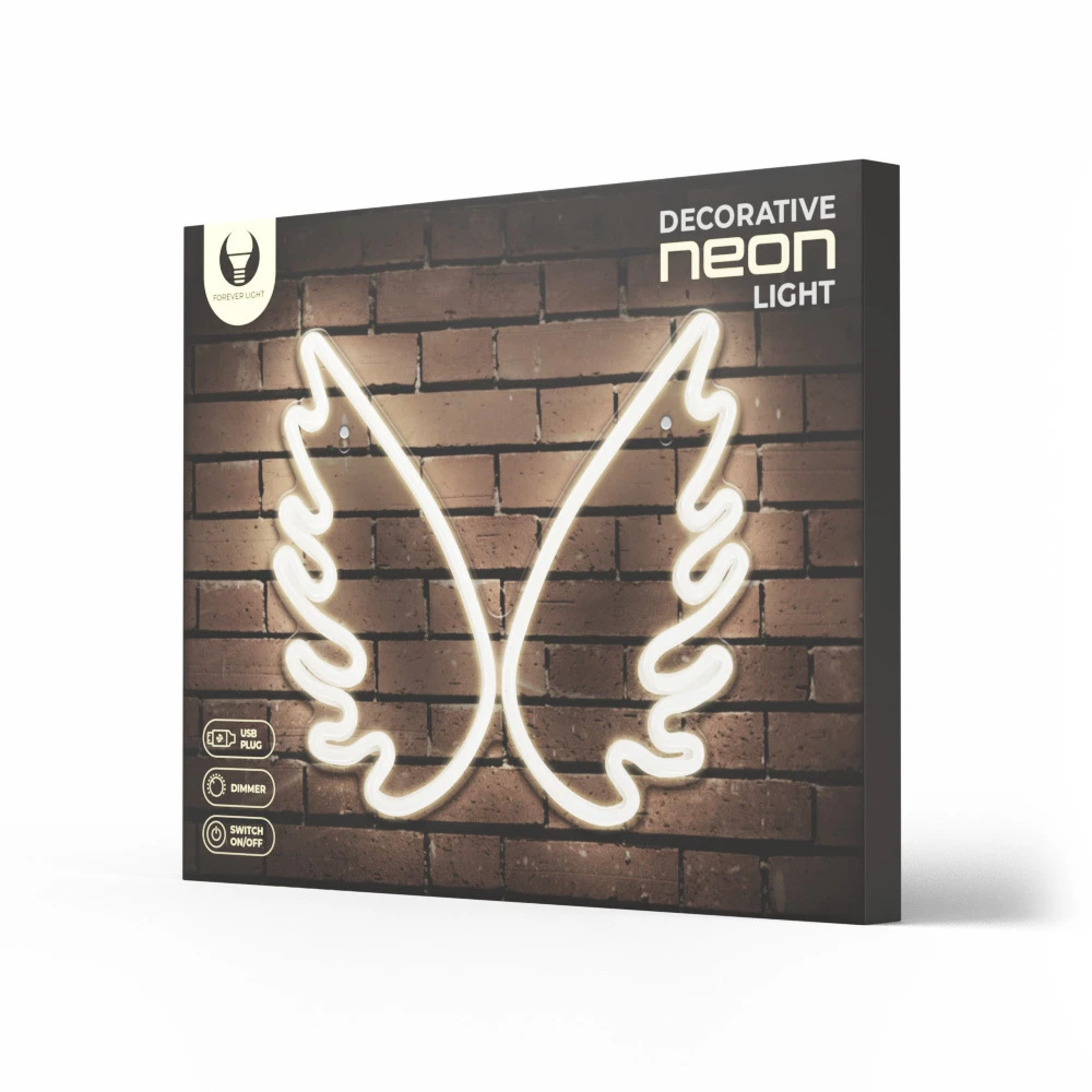 TelForceone Neoniniai PLEXI LED WINGS balti FPNE09X"Forever" šviesiai