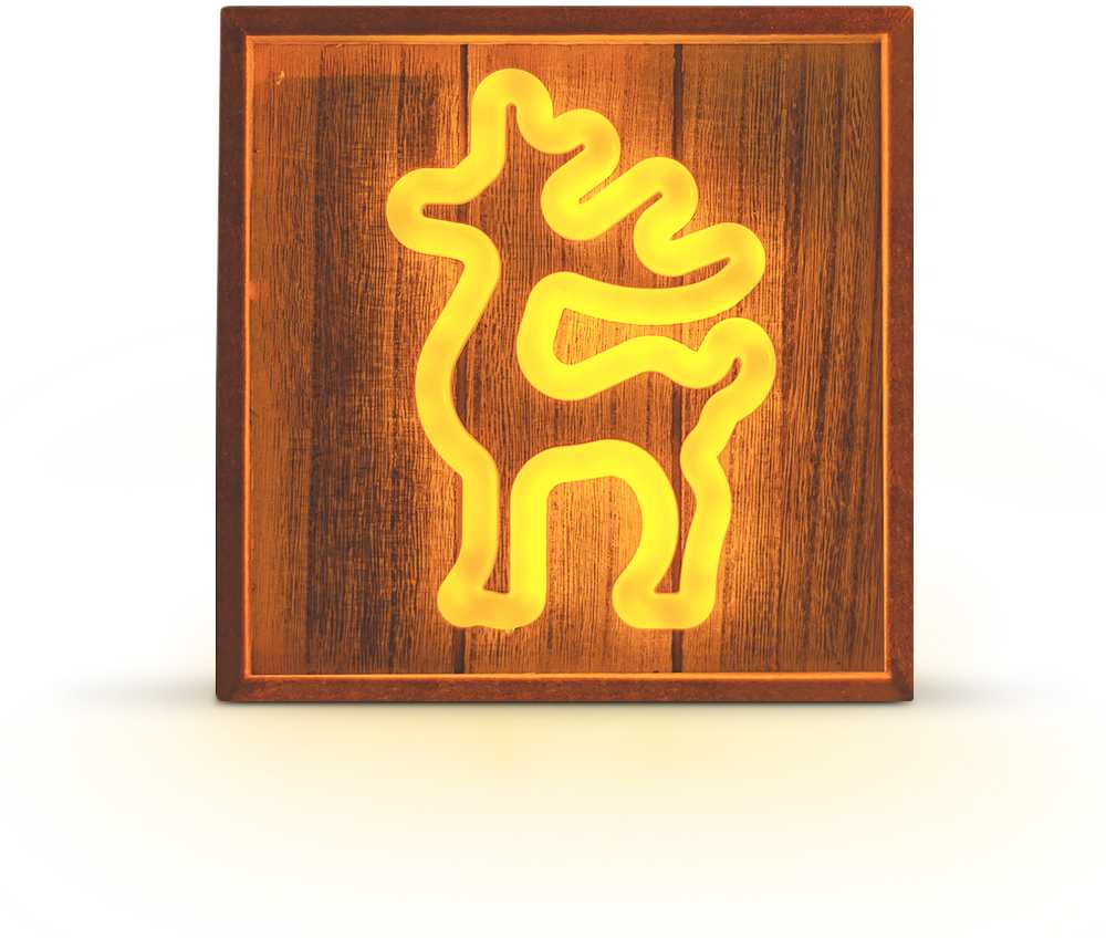 TelForceone Neon Wood Frame LED Elnias šiltai balta FLNW01 Forever Light