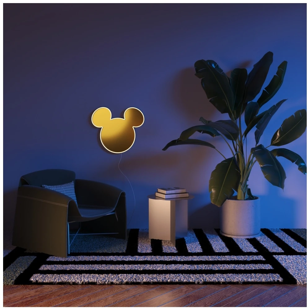 Lubinis šviestuvas Neon Yellowpop Disney Mickey Mirror auksinė