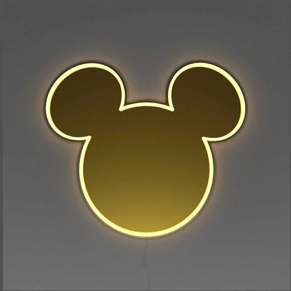 Lubinis šviestuvas Neon Yellowpop Disney Mickey Mirror auksinė
