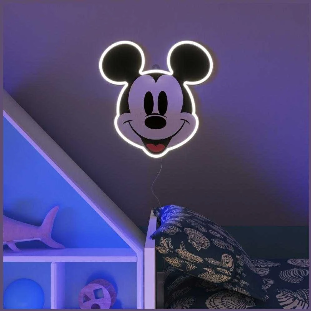 Yellowpop Neoninis geltonasis „Disney“ Mikio atspausdintas veidas